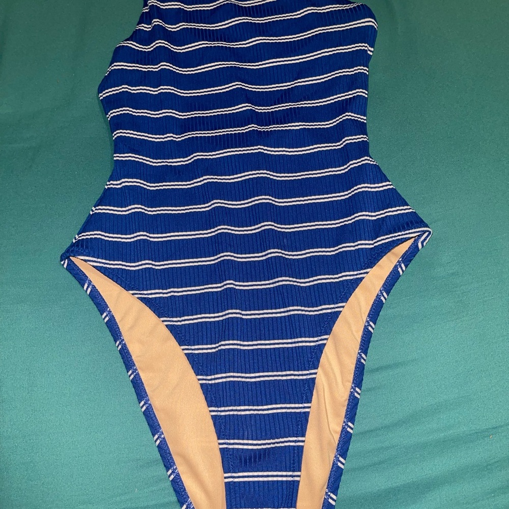 Madewell Blue and White Bodysuit